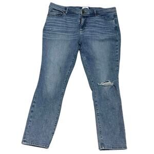 LOFT Outlet Skinny Ankle distressed denim jeans, Women’s size 14